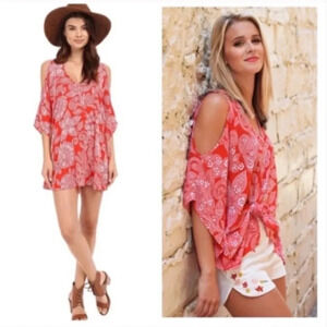 Show Me Your Mumu Red Peta Boo Tunic Top Mini Dress